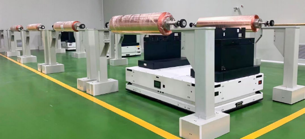 Application of AGV trolley in automation project of copper foil head user workshop in lithium battery industry